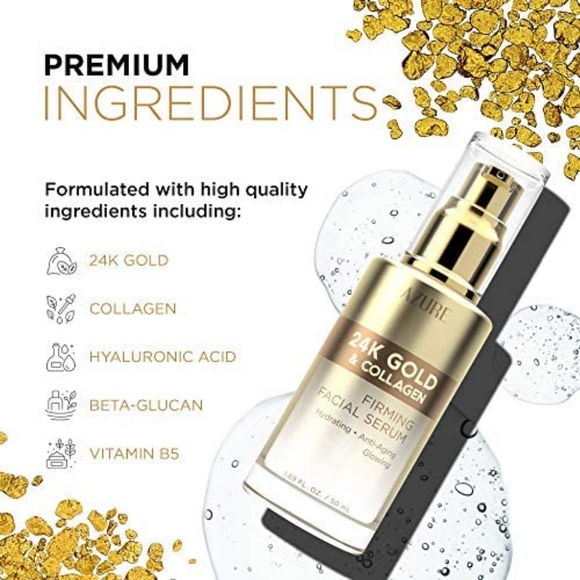 3 Azure 24K Gold & Collagen Firming Facial Serum - Picture 2 of 12